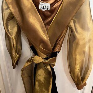 Beautiful gold dress with black velvet skirt
